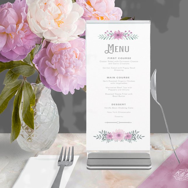 Menu Watercolor Buquê Wedding Lilac ID654 (Criador carregado)