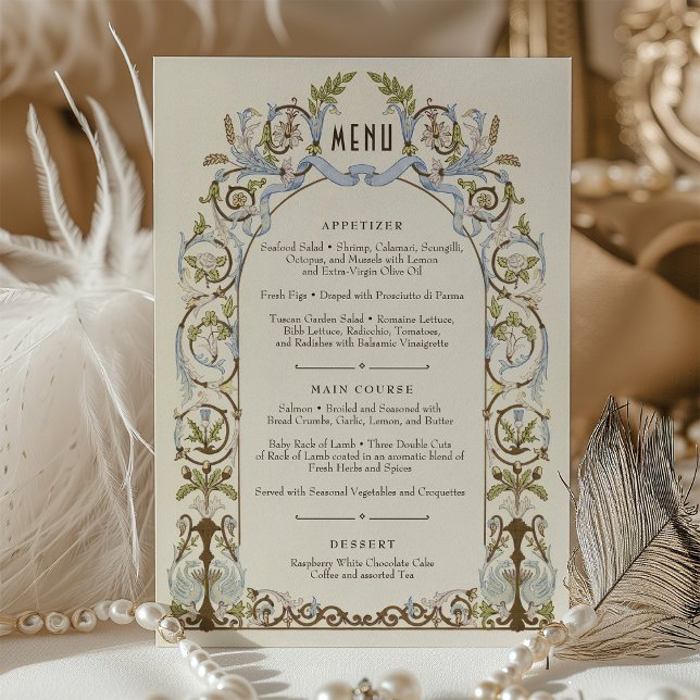 Menu Watercolor Cartão Victorian Royal Elegance (Criador carregado)