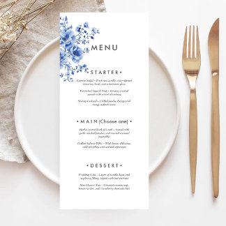 Menu Watercolor Chinoiserie Floral