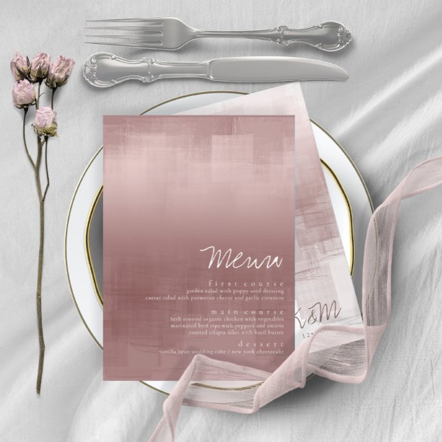 Menu Watercolor Refletions Wedding Cinnamon Rosa ID774 (Criador carregado)