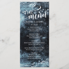 Menu Watercolor Starry Night Celestial WedMenu
