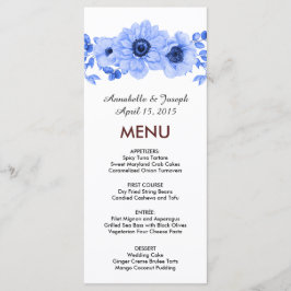 Menu watercolors Florals Modern Botanical Wedding
