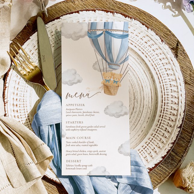 Menu We Can Bearly Wait Twins Baby Shower  (Criador carregado)