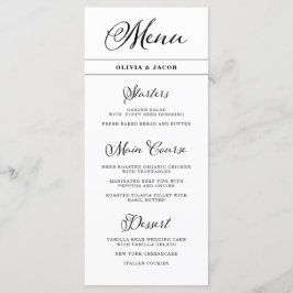 Menu Wedding Charm | Caligrafia negra e branca