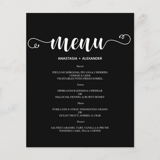 MENU WEDDING Clássico de Orçamento. Folheto (Frente)
