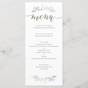 Menu Wedding delicado das hortaliças