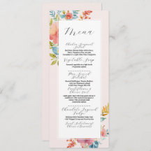 Menu Wedding Summer Florals Recepção Moderna