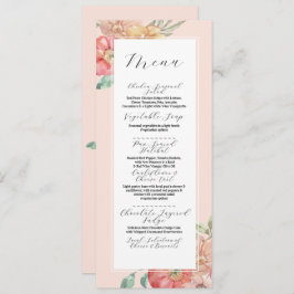 Menu Wedding Summer Florals Watercolor Recepção