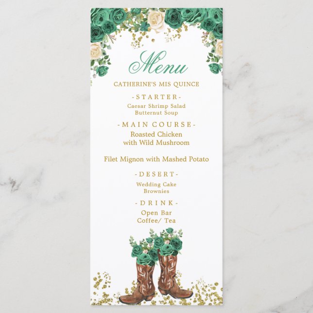 Menu Western Green Hunter Charra Mis Quince (Frente)