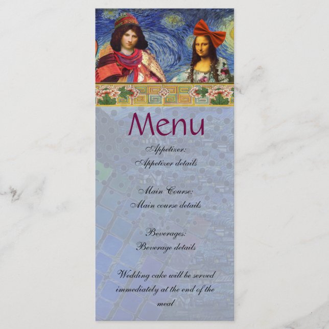 Menu Whimsic Fun Casamento vintage (Frente)