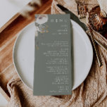 Menu Whimsic Wildflower | Janto Casamento Verde de Sage<br><div class="desc">Este Flor Selvagem Branca | O menu janto de casamento "Sage Green" é perfeito para o seu casamento simples e elegante. As flores silvestres de aquarela minimalistas ajudarão a dar vida à sua visão! O design de bonito flores brancas e douradas, com toques de púrpura e amarela, certamente completará seu...</div>