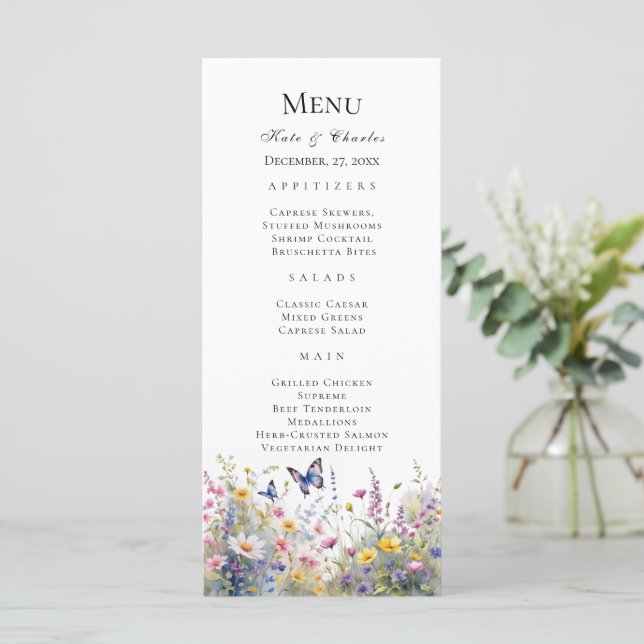 Menu Whimsic Wildflower Meadows (Em pé/Frente)