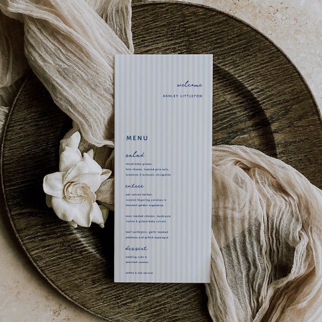 Menu Whimsical Blue Place Card (Criador carregado)