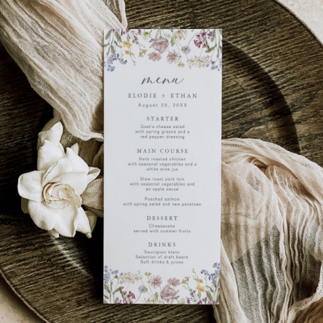 Menu Whimsical Boho Floral (Criador carregado)