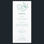 Menu Whimsical Heart Locket Doodle Sketch Modern CUSTOM<br><div class="desc">Use estes cartões de menu brancos doces para seu casamento, festa de noivado, chá de panela ou outro evento. Mão desenhada por mim para você. Totalmente editável, adicione seu próprio texto ou cor de fundo. Clique em "personalizar" para editar o texto, adicionar suas próprias iniciais personalizadas aos corações e, em...</div>