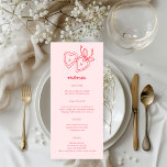 Menu Whimsical Heart Locket Doodle Sketch Modern CUSTOM<br><div class="desc">Use estes cartões de menu brancos doces para seu casamento, festa de noivado, chá de panela ou outro evento. Mão desenhada por mim para você. Totalmente editável, adicione seu próprio texto ou cor de fundo. Clique em "personalizar" para editar o texto, adicionar suas próprias iniciais personalizadas aos corações e, em...</div>