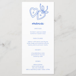 Menu Whimsical Heart Locket Doodle Sketch Modern CUSTOM