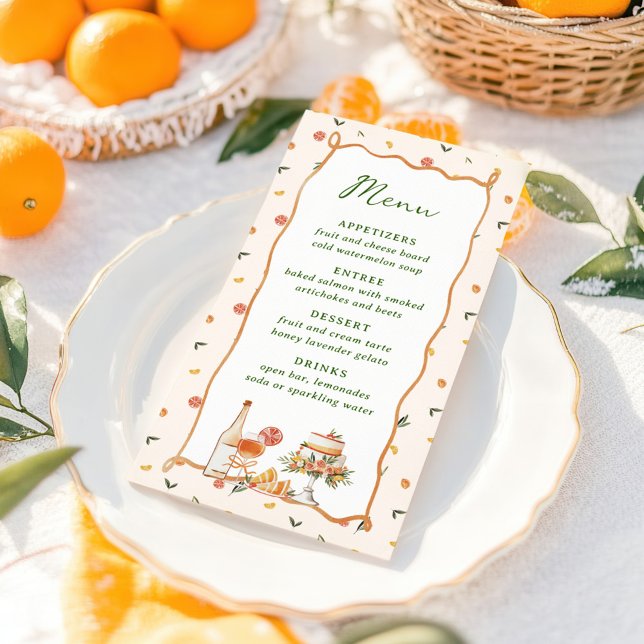 Menu Whimsical Italiana Citrus Wedding (Criador carregado)