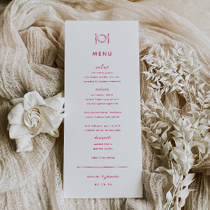 Menu Whimsical Pink Doodle Wedle