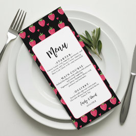Menu Whimsical Pink Strawberry Wedding