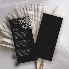 Menu Whimsical White and Black Flourish