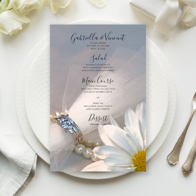 Menu White Daisy Elegance Wedding (Criador carregado)
