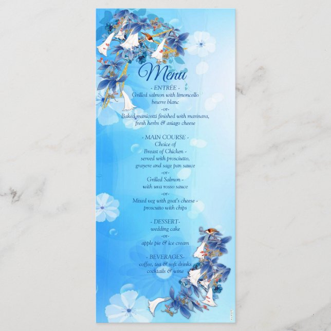 Menu White Illustrated Watercolor Moonflower (Frente)