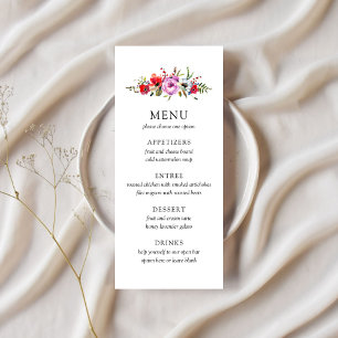 Menu Wild Flowers & Romance Wedding