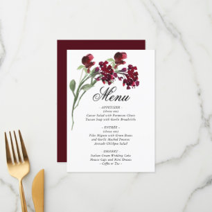 Menu Wildbloom Flores de Jardim da Boêmia Azul Clássi