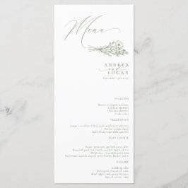 Menu Wildflower Boho Chic Wedding