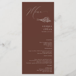 Menu Wildflower Boho Chic Wedding