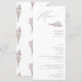Menu Wildflower Boho Chic Wedding
