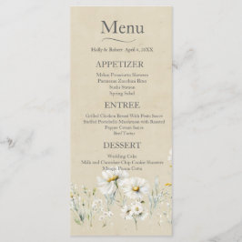Menu Wildflower Daisy Wedding