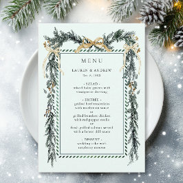 Menu Winter Greenery Garland Wedding Mint Green