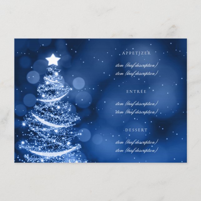 Menu Winter Wonderland Christmas Elegant WedMenu (Frente)