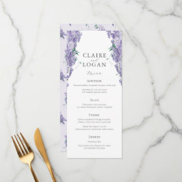 Menu Wisteria Dusty Purple Watercolor Casamento