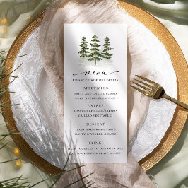 Menu Woodland Evergreen Wedding