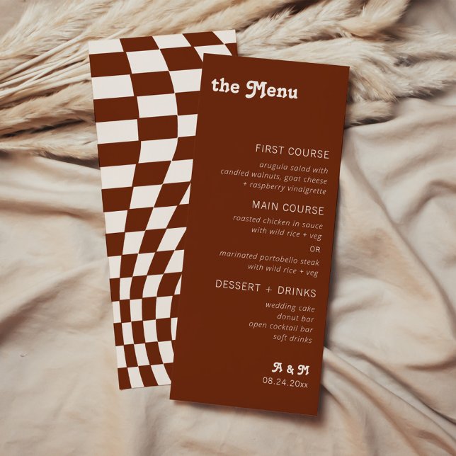 Menu Xadrez Chic Retro Moderno (Criador carregado)
