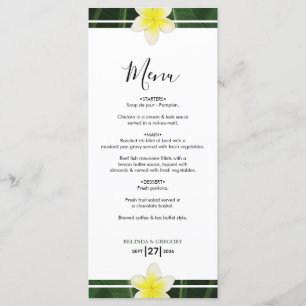 Menu Yellow Frangipani Plumeria