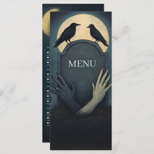 Menu Zombie de Casamento à Lua (Frente/Verso)
