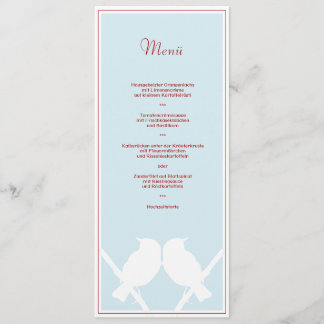 Menükarte para Seu menu de boda (türkis vermelho