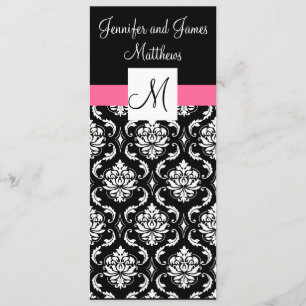 Menus cor-de-rosa do comensal de casamento tema