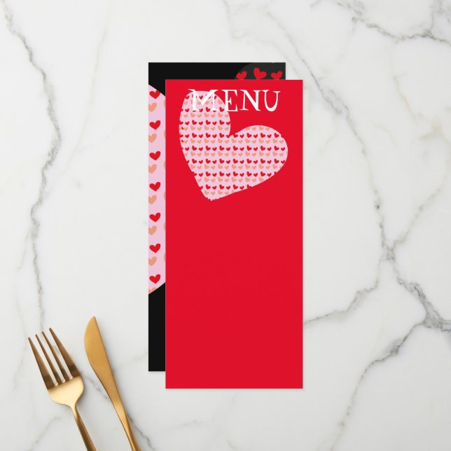 menus coração mini rosa vermelho (Frente/Verso In Situ)