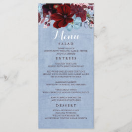 Menus de Casamento Azul e Borgonha
