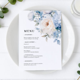 Menus de Casamento Azul e Branco