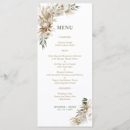 Menus de Casamento Botânico Boho Verde e Dourado