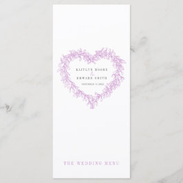 Menus de casamento branco roxo e miserável