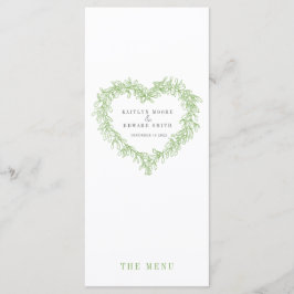 Menus de casamento branco verde-amaldiçoados