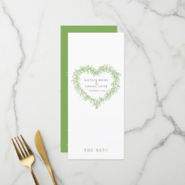 Menus de casamento branco verde-amaldiçoados