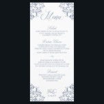 Menus de Casamento Elegante | Nadine (Cinza azul e<br><div class="desc">Este elegante cartão de casamento coordena-se perfeitamente com a nossa suíte de convites Nadine. A cor design é definida em azul empoeirado / cinza azul, mas você pode mudar a cor do design alterando a cor de fundo. **HOW TO CHANGE YOUR DESIGN COLOR** 1) Clique no botão "Personalizar". 2) Clique...</div>